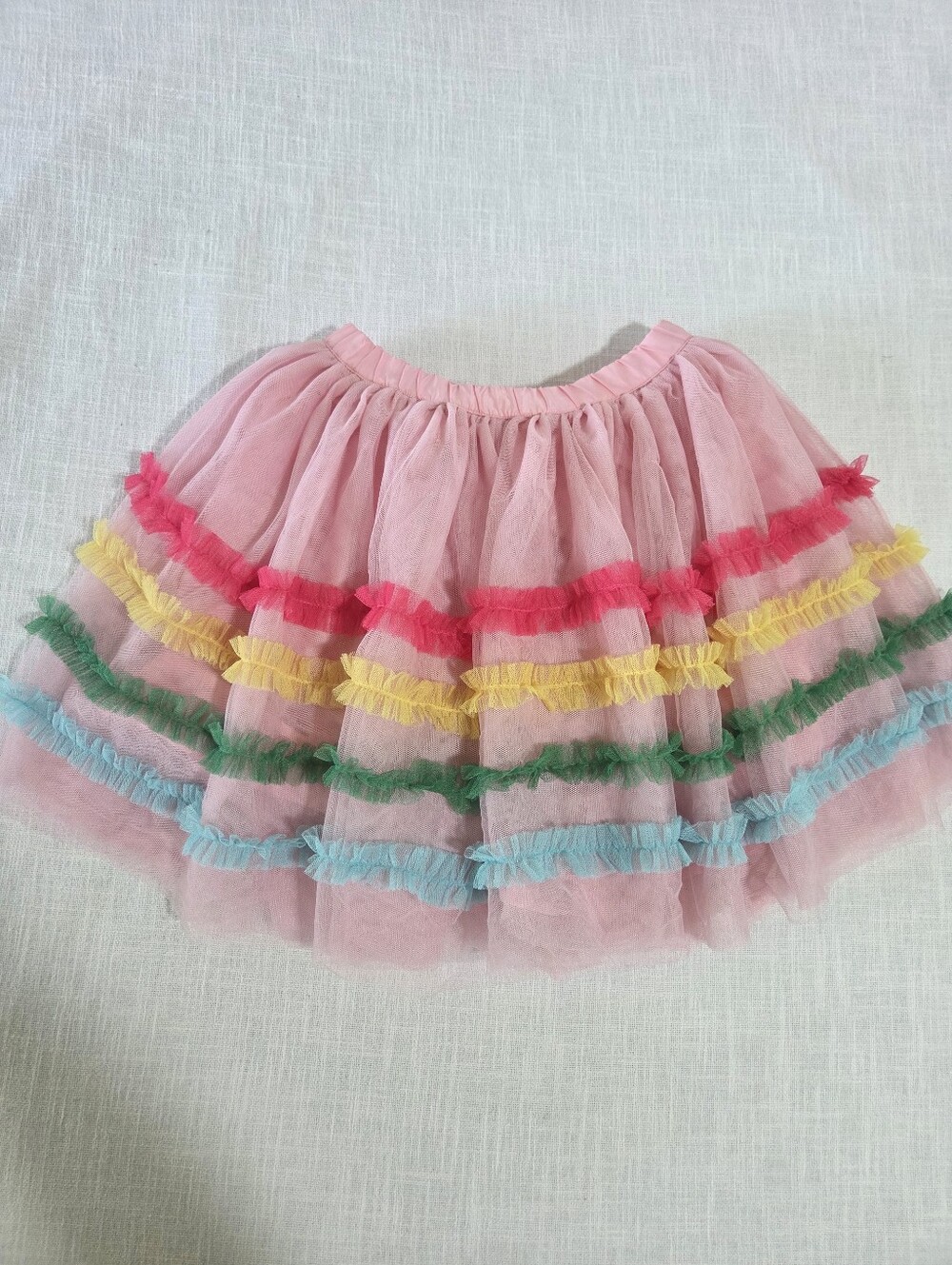 Gymboree Tiered Tulle Skirt Pink Rainbow Colorful Twirly Girls Kids 8